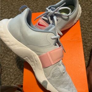 Nike Blue and Pink Athletic Shoes with Cushioned Sole